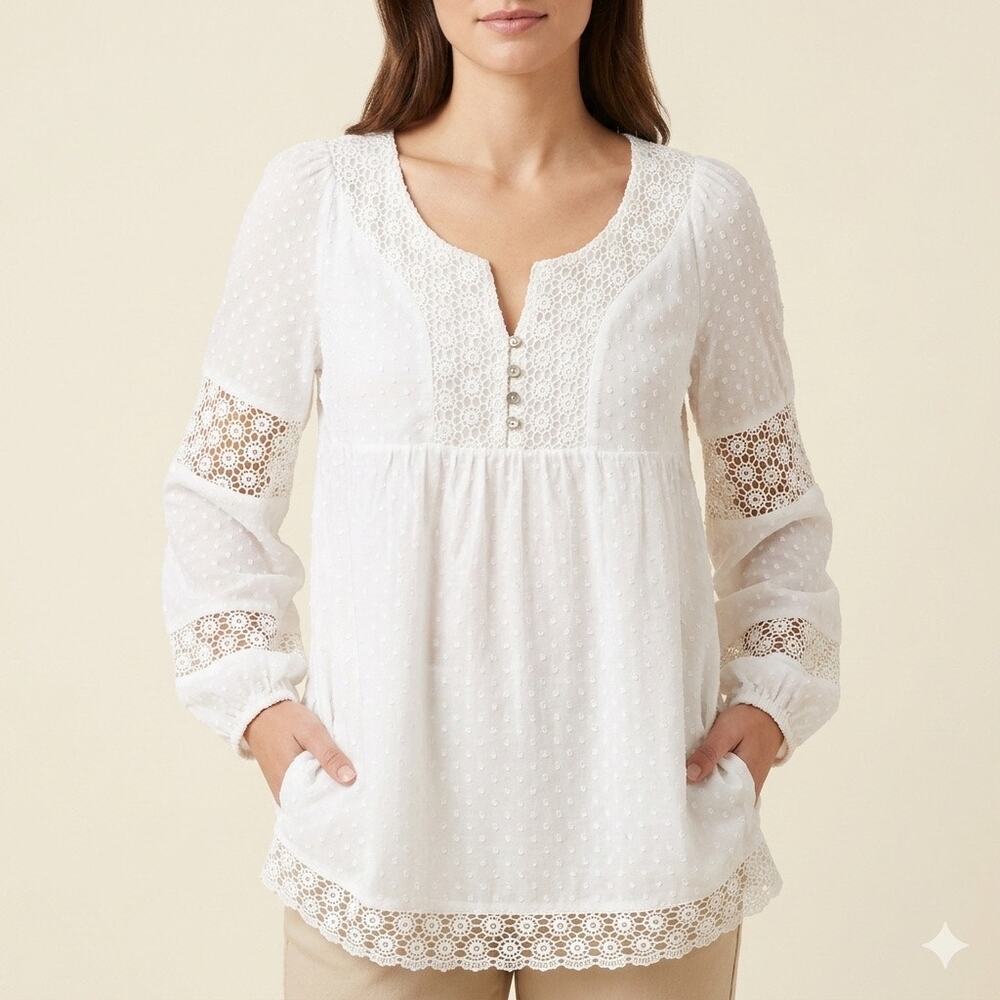 393-Daniel Rainn Boho Blouse size M / PTP 20”